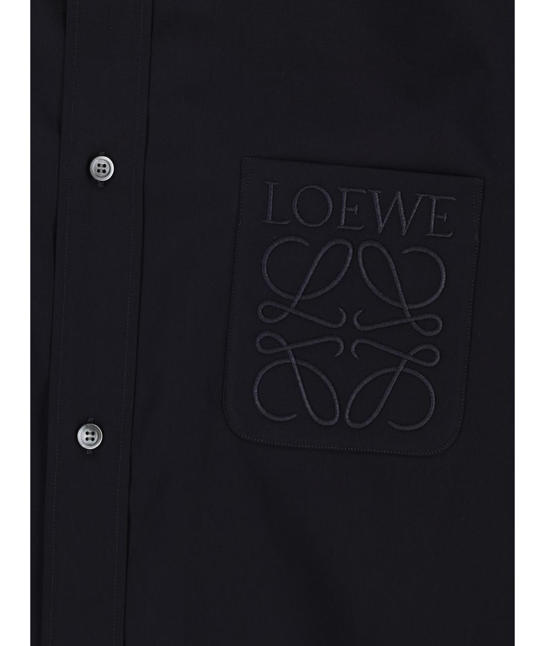 LOEWE Черная хлопковая кэжуал рубашка, фото 3
