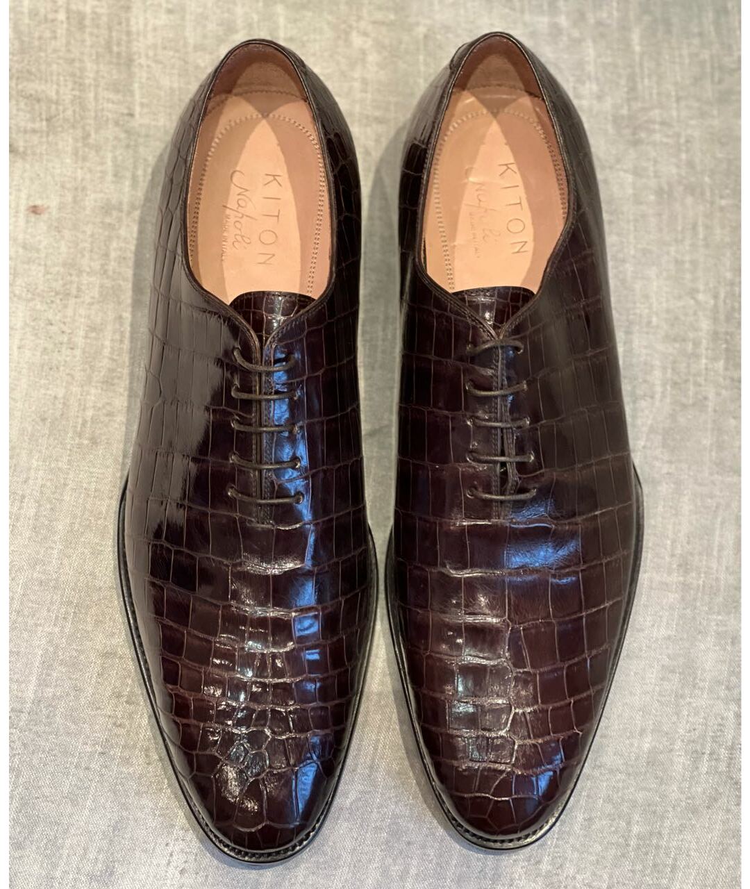 KITON Коричневые туфли из экзотической кожи, фото 3