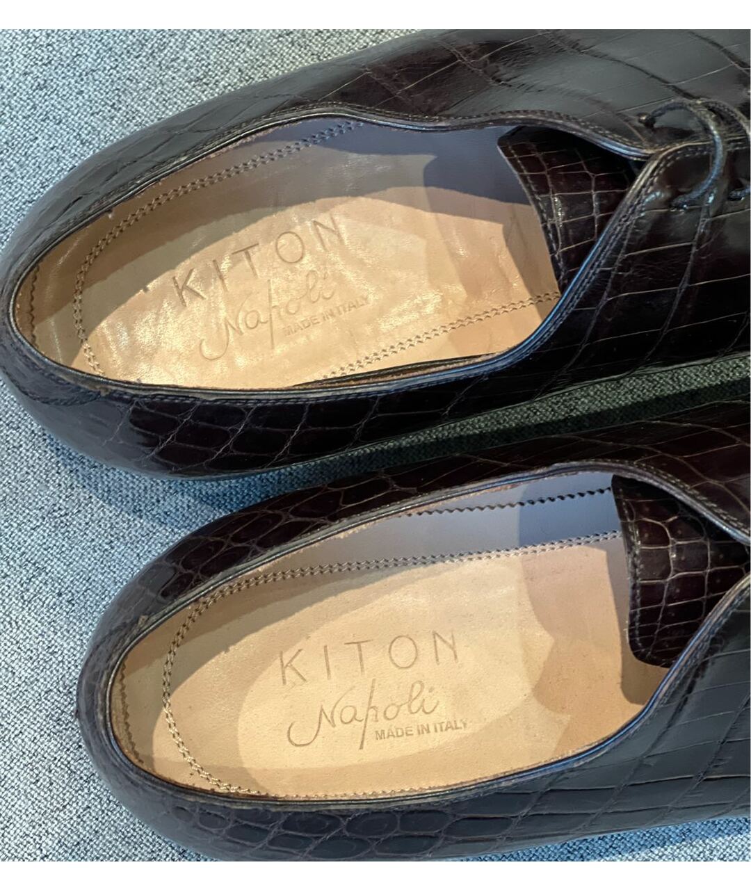 KITON Коричневые туфли из экзотической кожи, фото 6