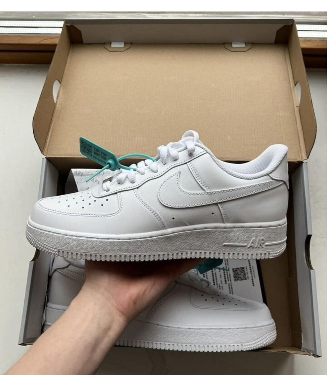 NIKE Белые кожаные низкие кроссовки / кеды, фото 2
