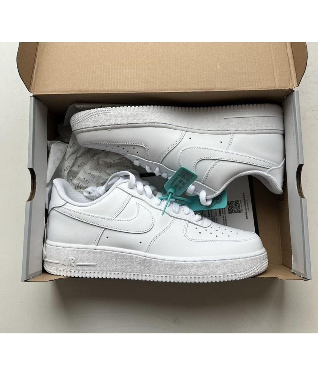 NIKE Белые кожаные низкие кроссовки / кеды, фото 3