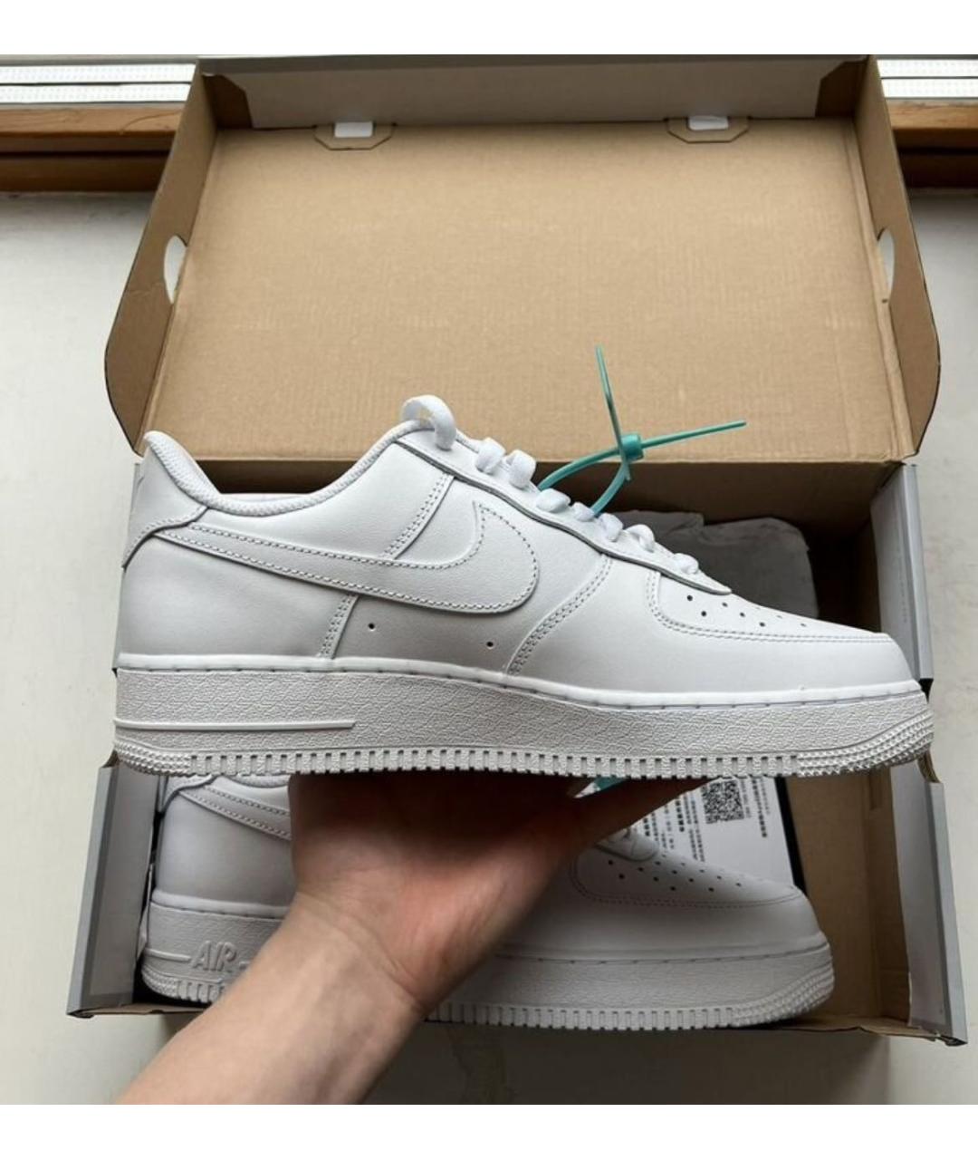 NIKE Белые кожаные низкие кроссовки / кеды, фото 5