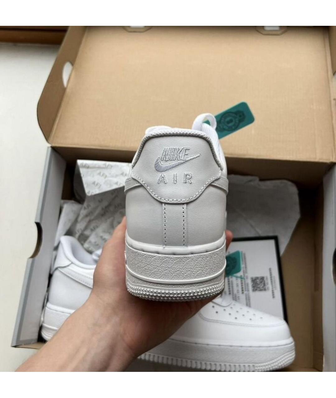 NIKE Белые кожаные низкие кроссовки / кеды, фото 7