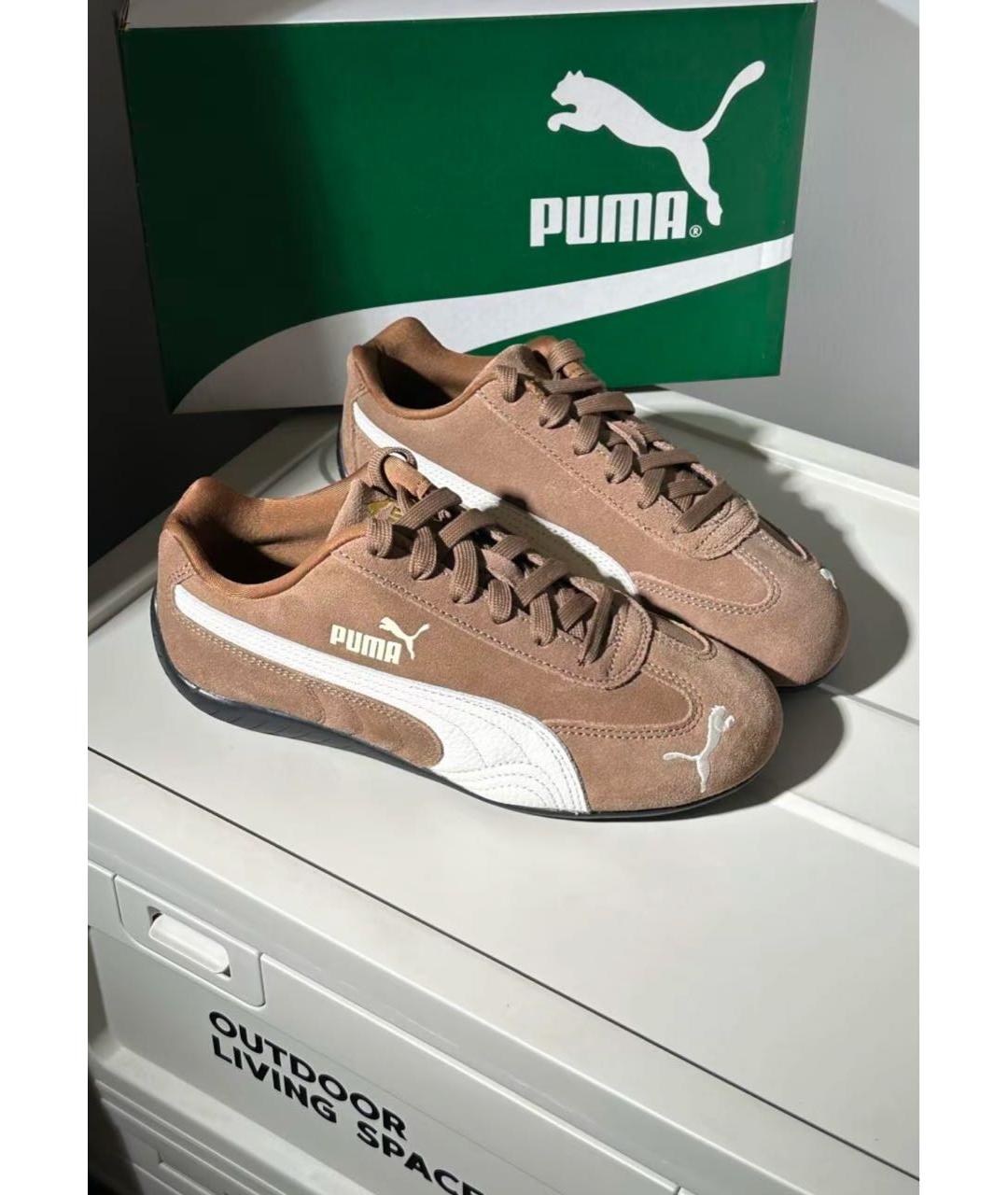 PUMA Коричневые замшевые кроссовки, фото 4