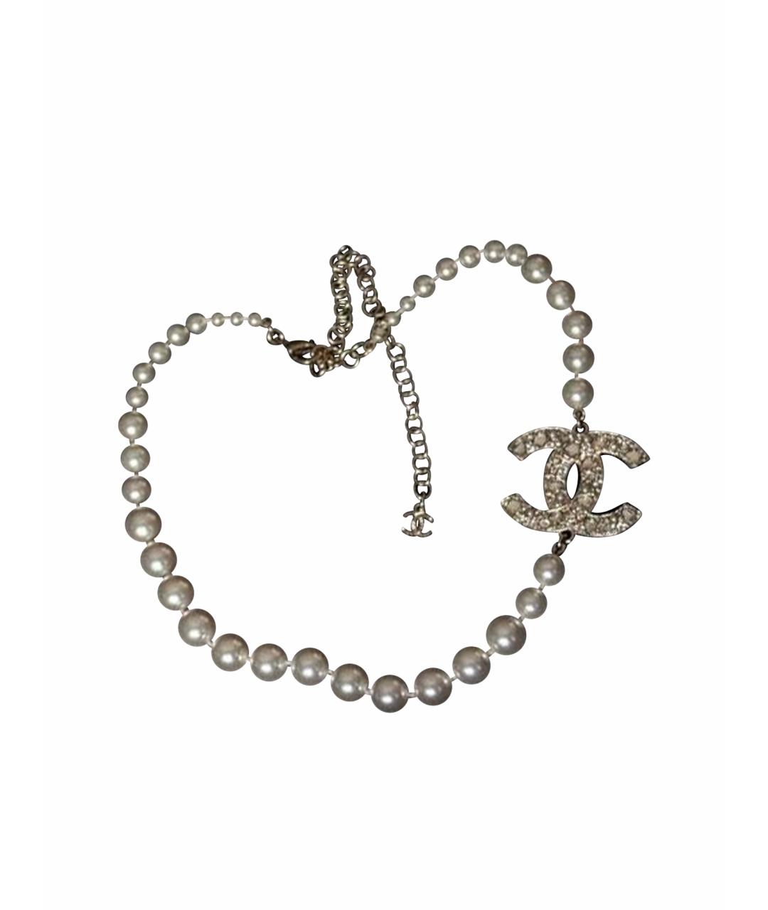 CHANEL Белое жемчужное колье, фото 1