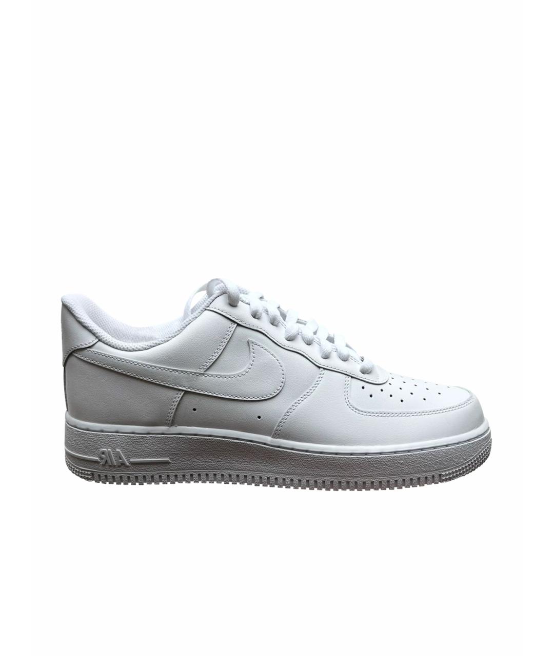 NIKE Белые кожаные низкие кроссовки / кеды, фото 1