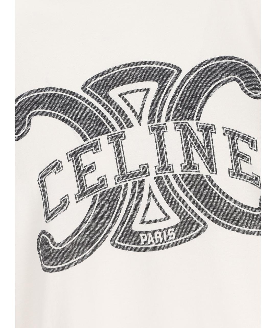 CELINE Белая хлопковая футболка, фото 3