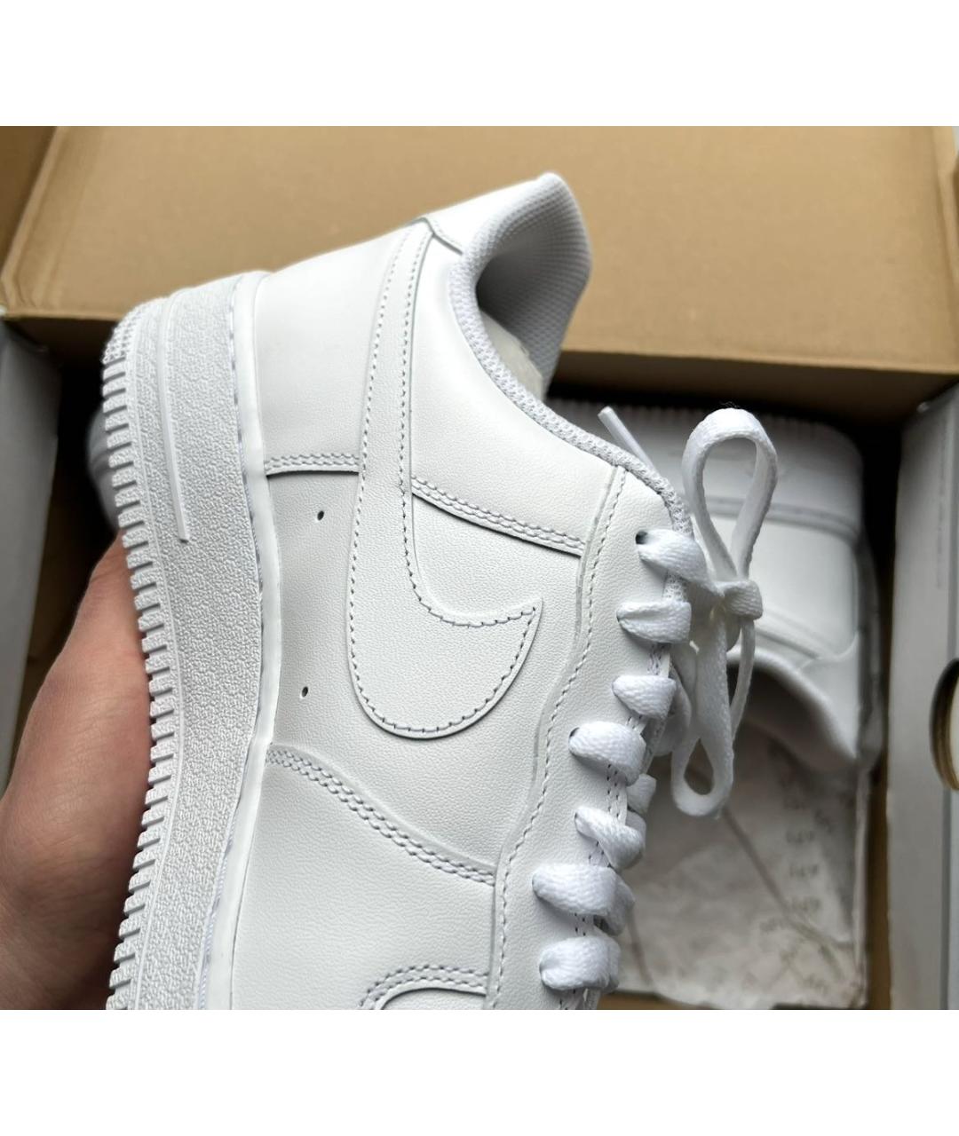 NIKE Белые кожаные низкие кроссовки / кеды, фото 5