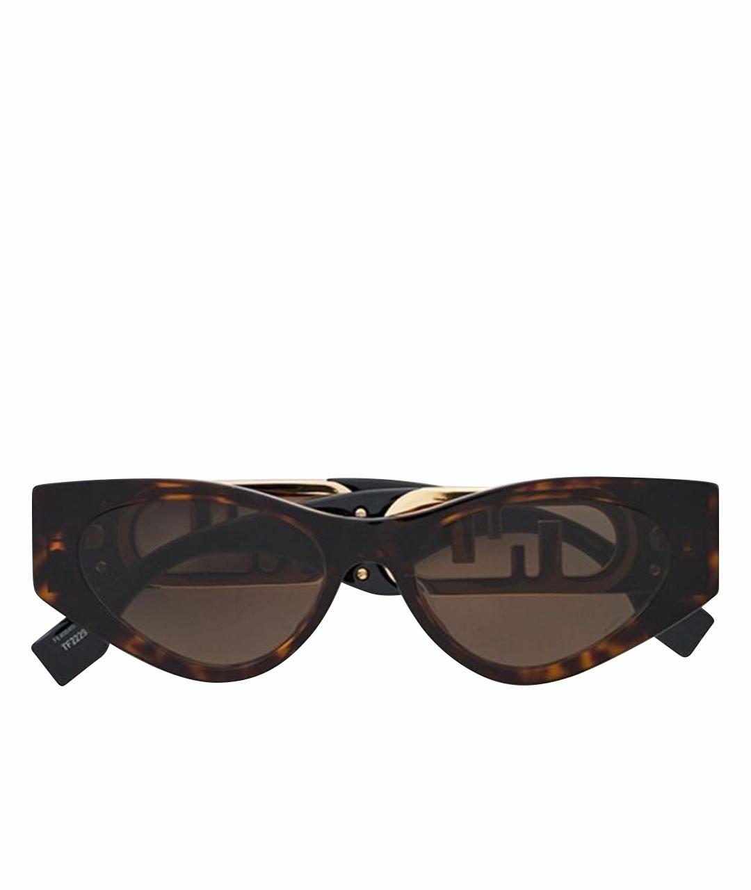 FENDI Черные пластиковые солнцезащитные очки, фото 1