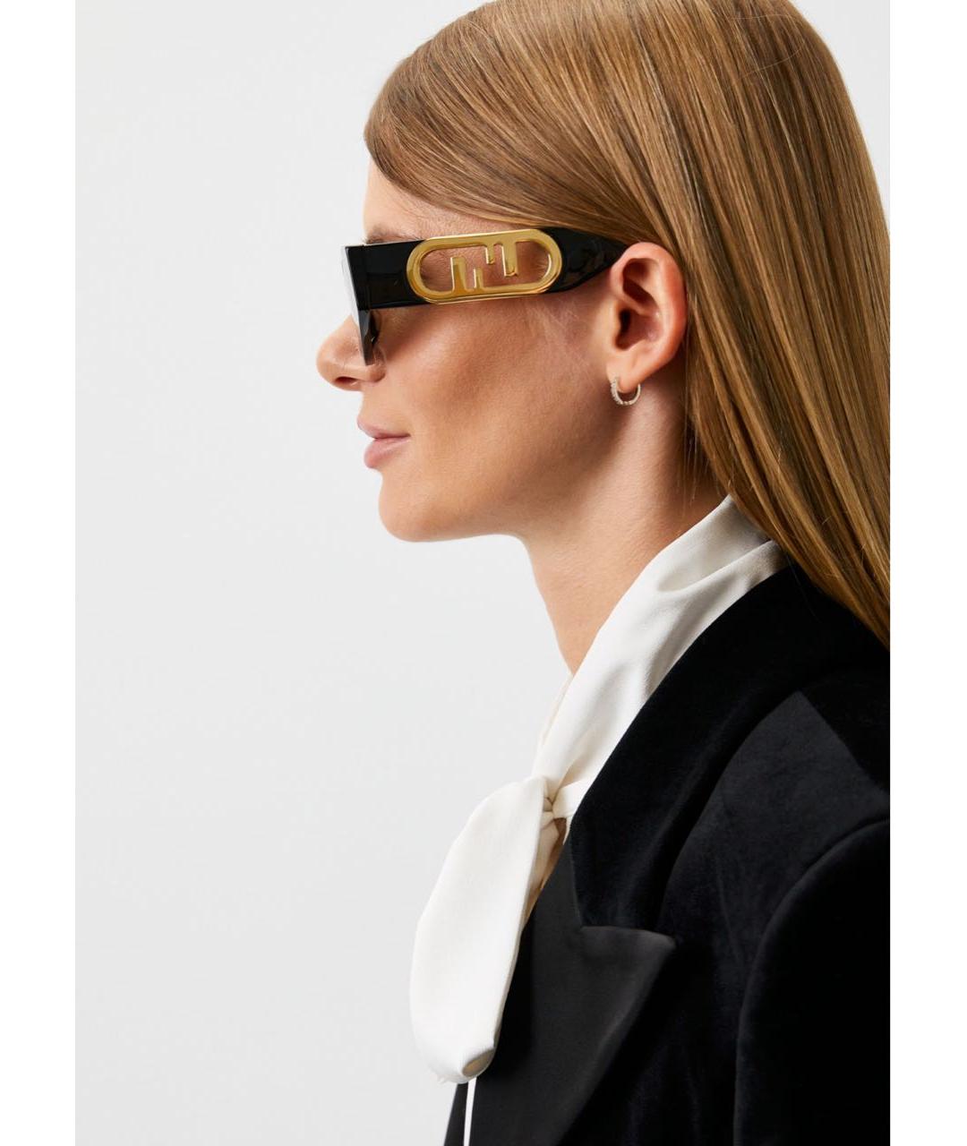 FENDI Черные пластиковые солнцезащитные очки, фото 5