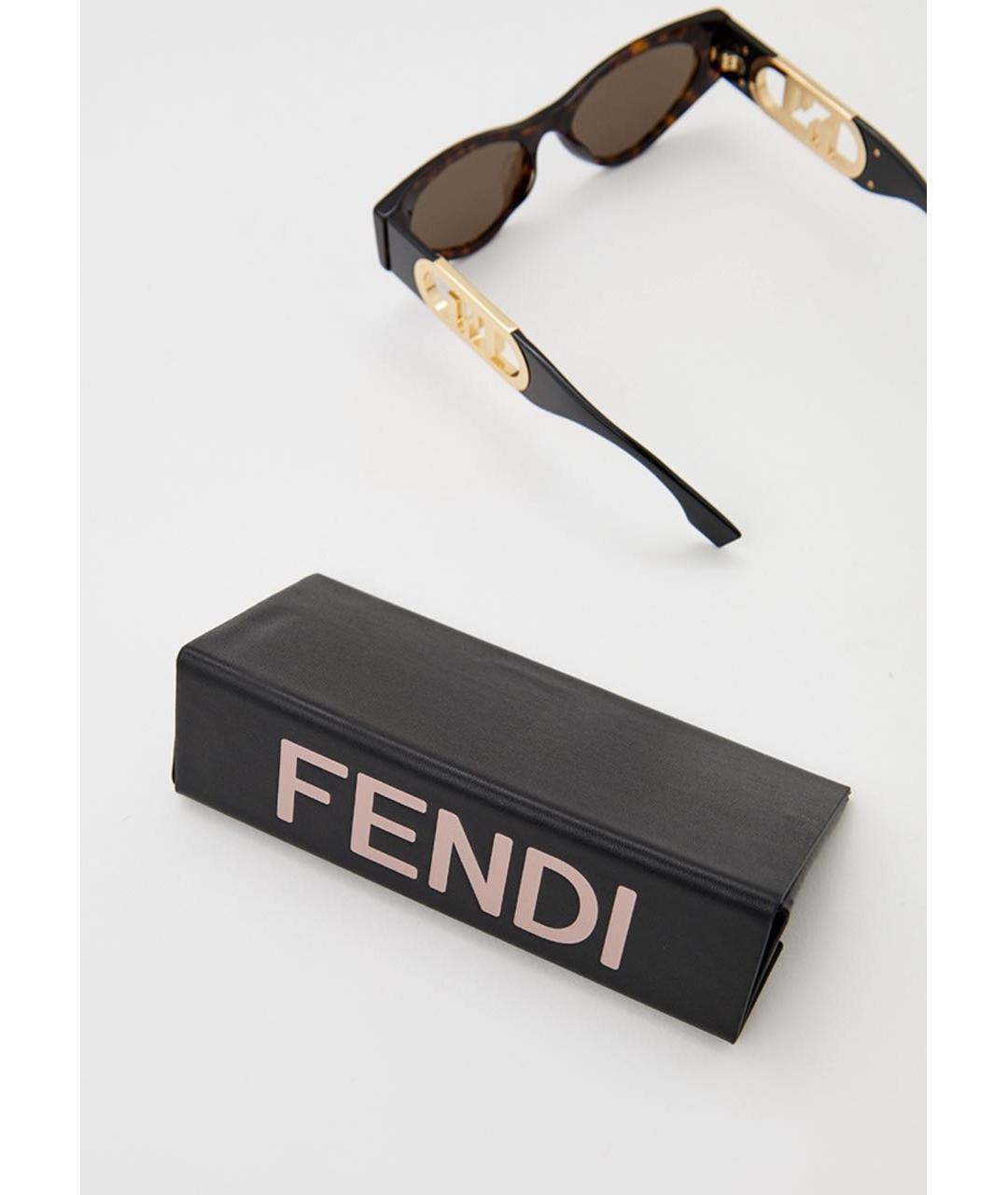 FENDI Черные пластиковые солнцезащитные очки, фото 4