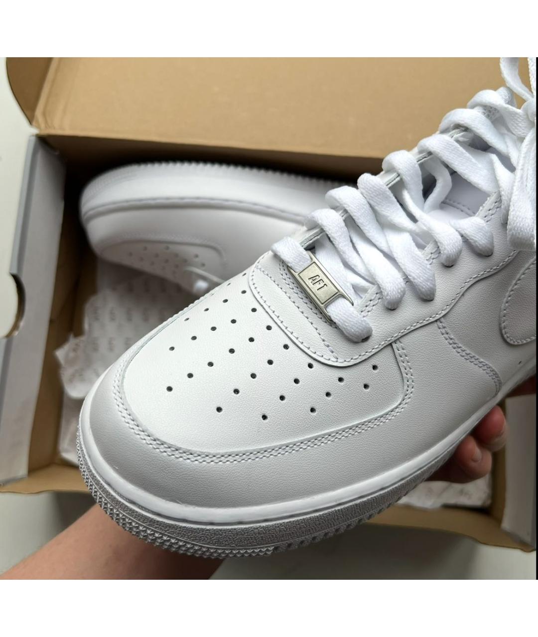 NIKE Белые кожаные низкие кроссовки / кеды, фото 5