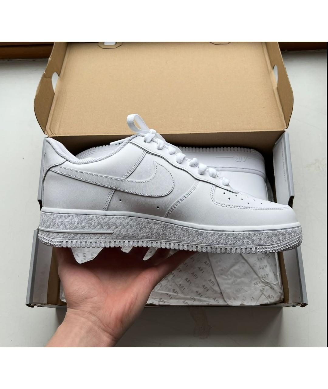 NIKE Белые кожаные низкие кроссовки / кеды, фото 6