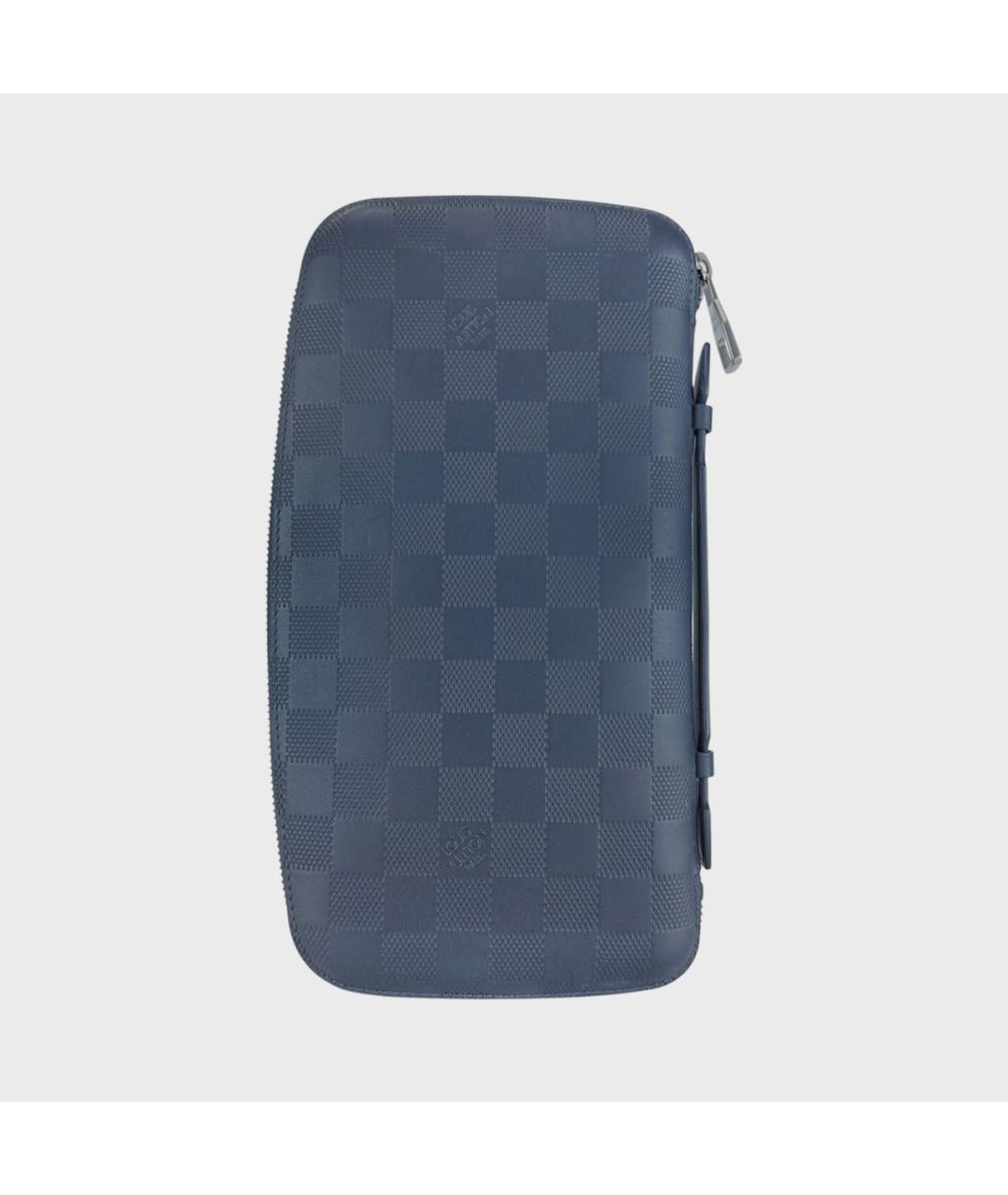 LOUIS VUITTON Синий кожаный кошелек, фото 2