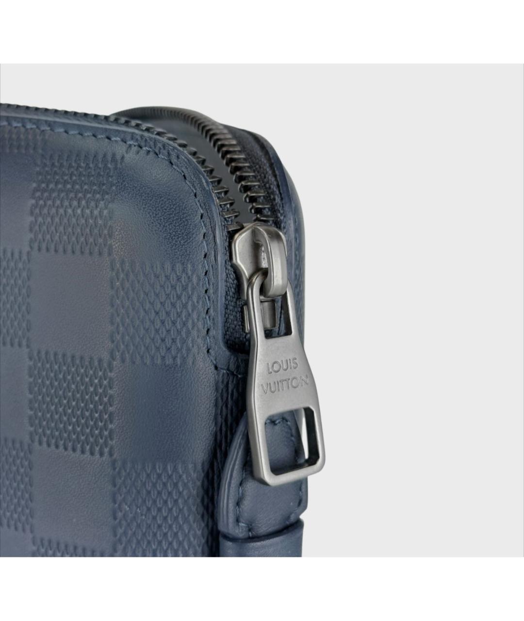 LOUIS VUITTON Синий кожаный кошелек, фото 5