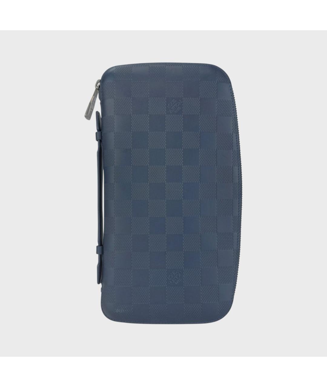 LOUIS VUITTON Синий кожаный кошелек, фото 9