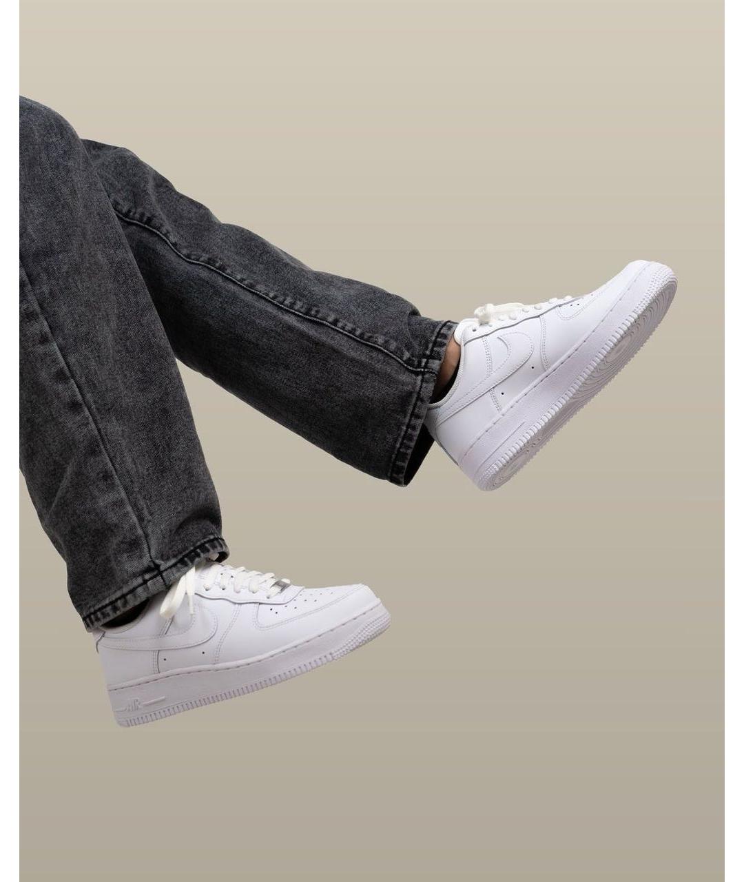 NIKE Белые кожаные низкие кроссовки / кеды, фото 3