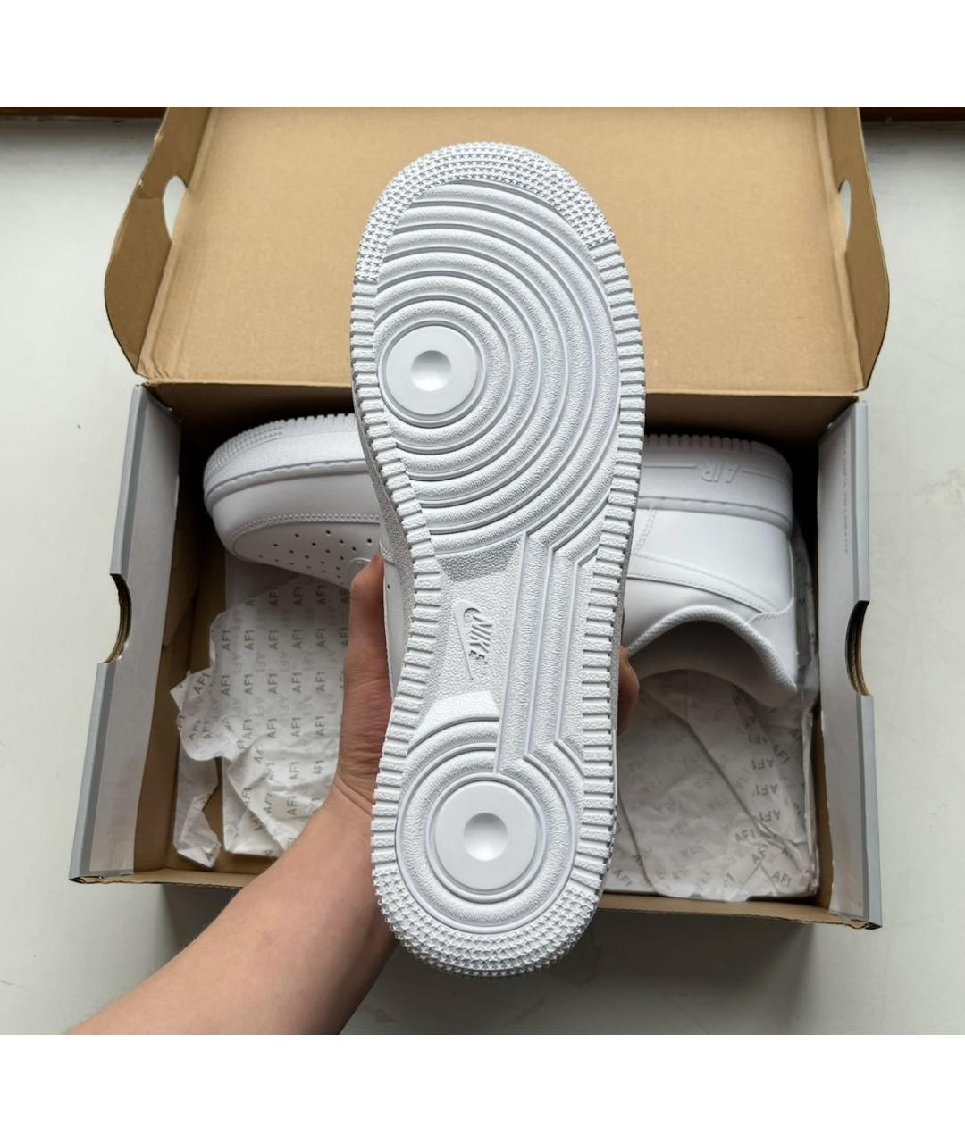 NIKE Белые кожаные низкие кроссовки / кеды, фото 5