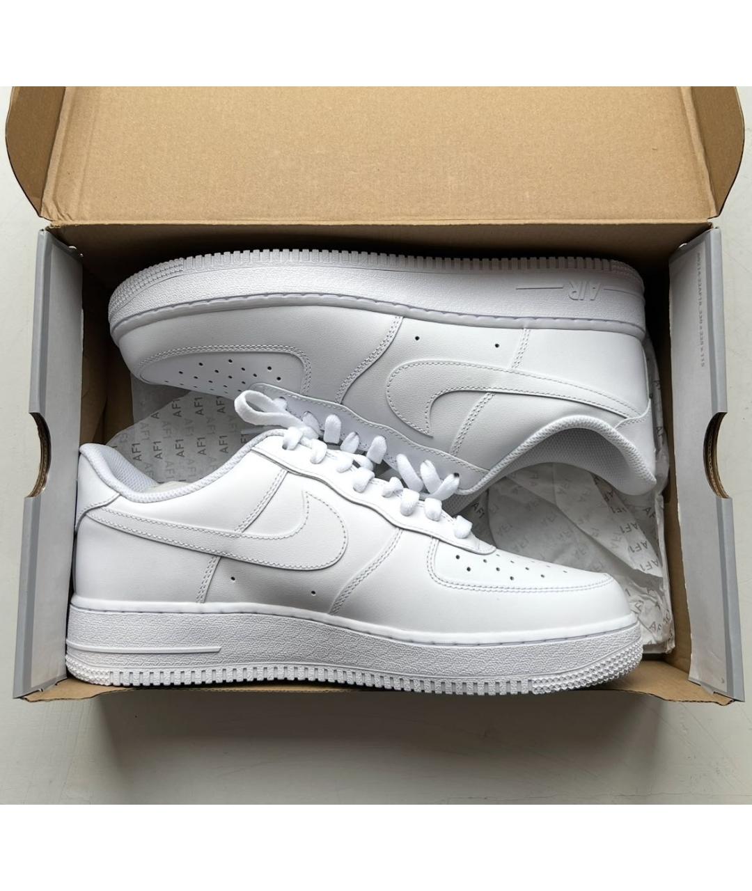 NIKE Белые кожаные низкие кроссовки / кеды, фото 2