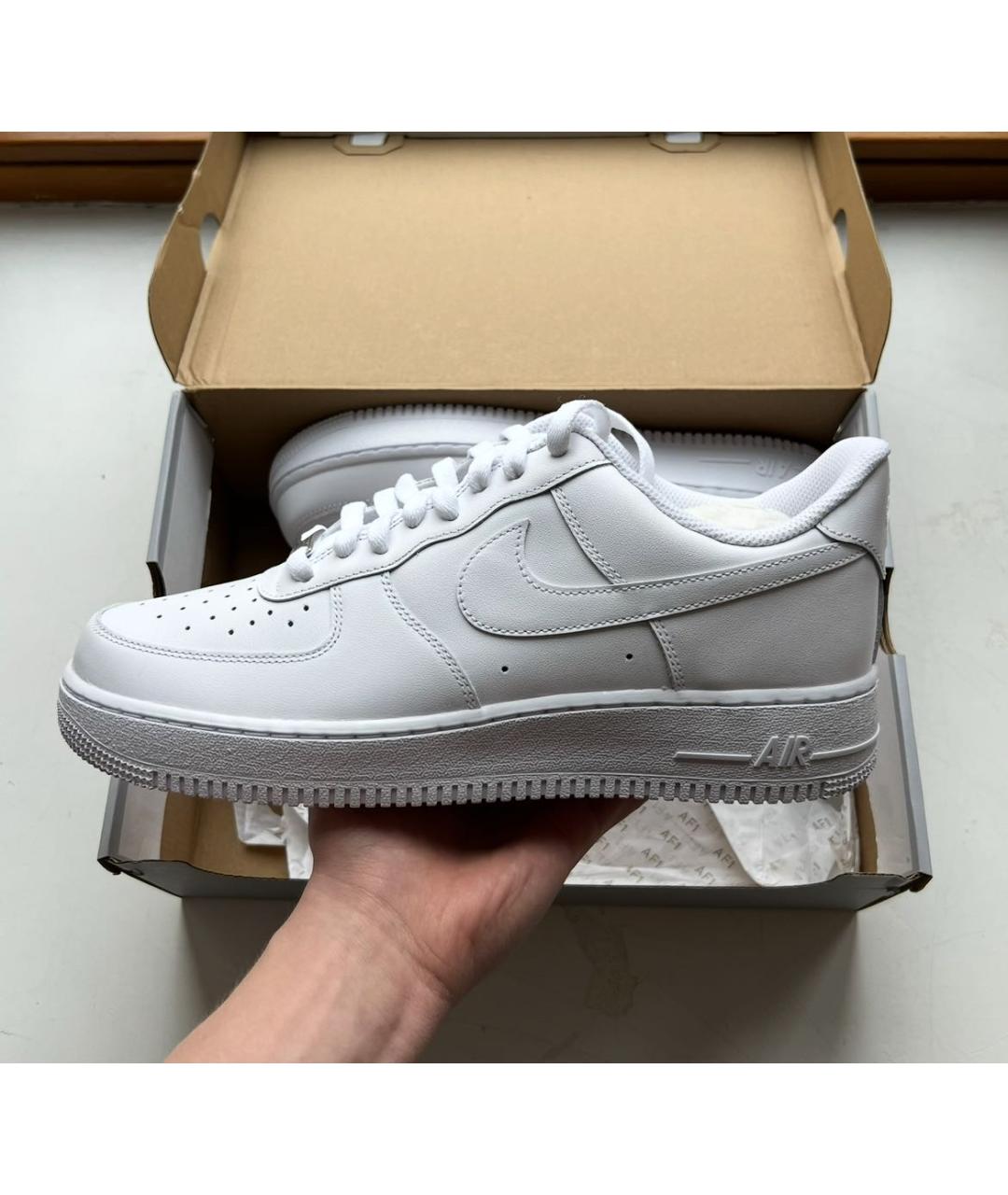 NIKE Белые кожаные низкие кроссовки / кеды, фото 3
