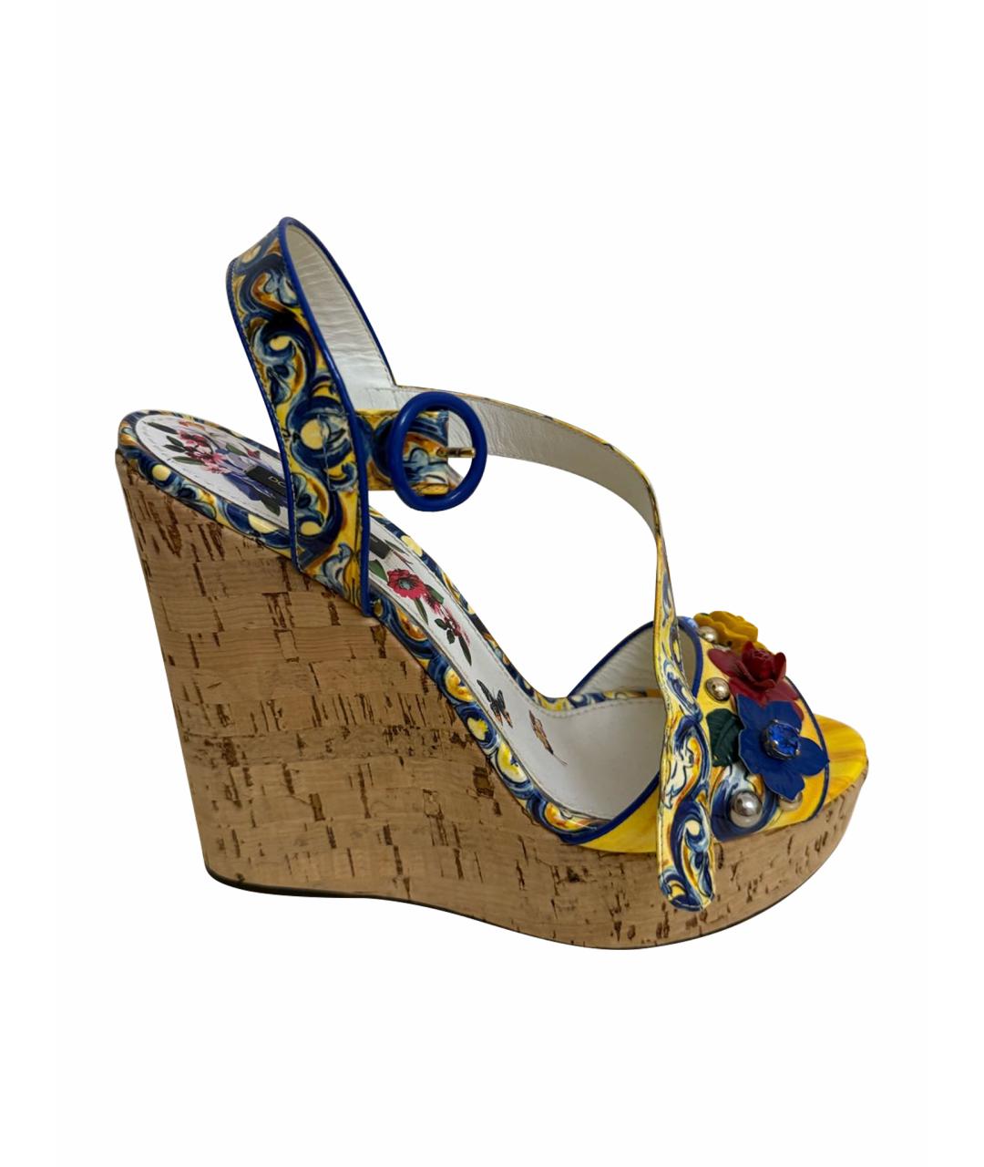 DOLCE&GABBANA Мульти кожаные босоножки, фото 1