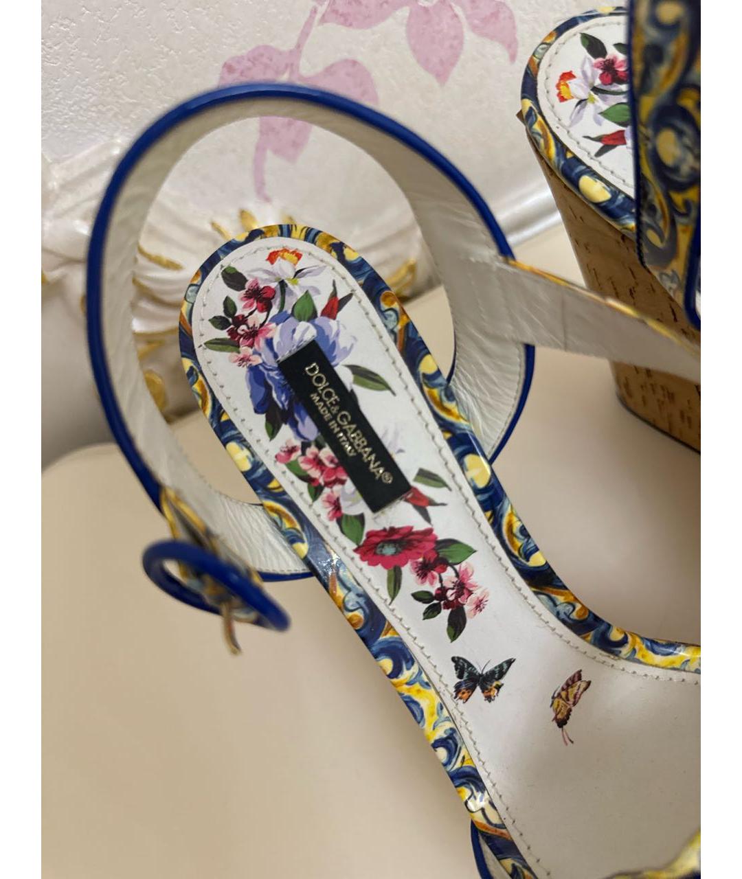 DOLCE&GABBANA Мульти кожаные босоножки, фото 6