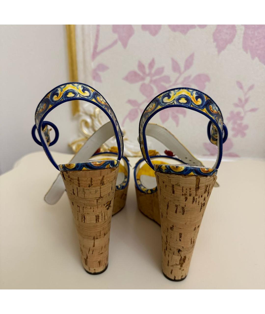 DOLCE&GABBANA Мульти кожаные босоножки, фото 4