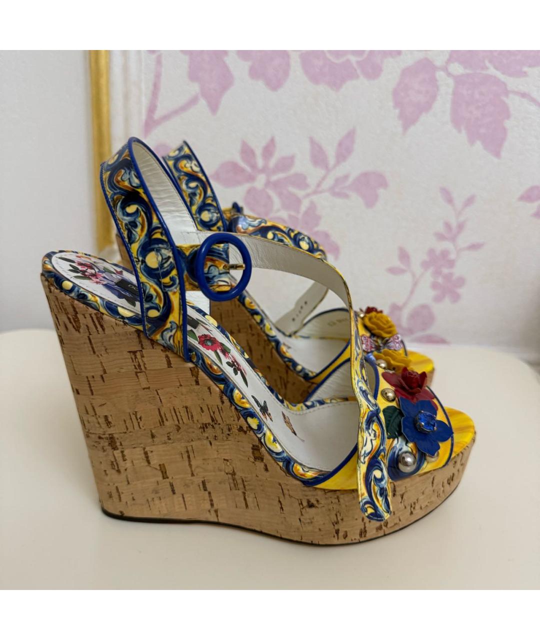 DOLCE&GABBANA Мульти кожаные босоножки, фото 7