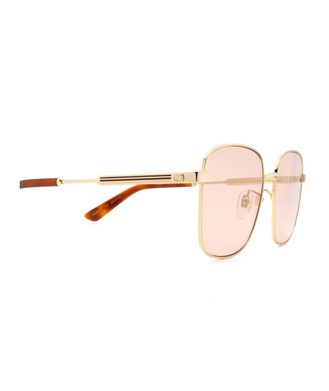 GUCCI Розовые металлические солнцезащитные очки, фото 3