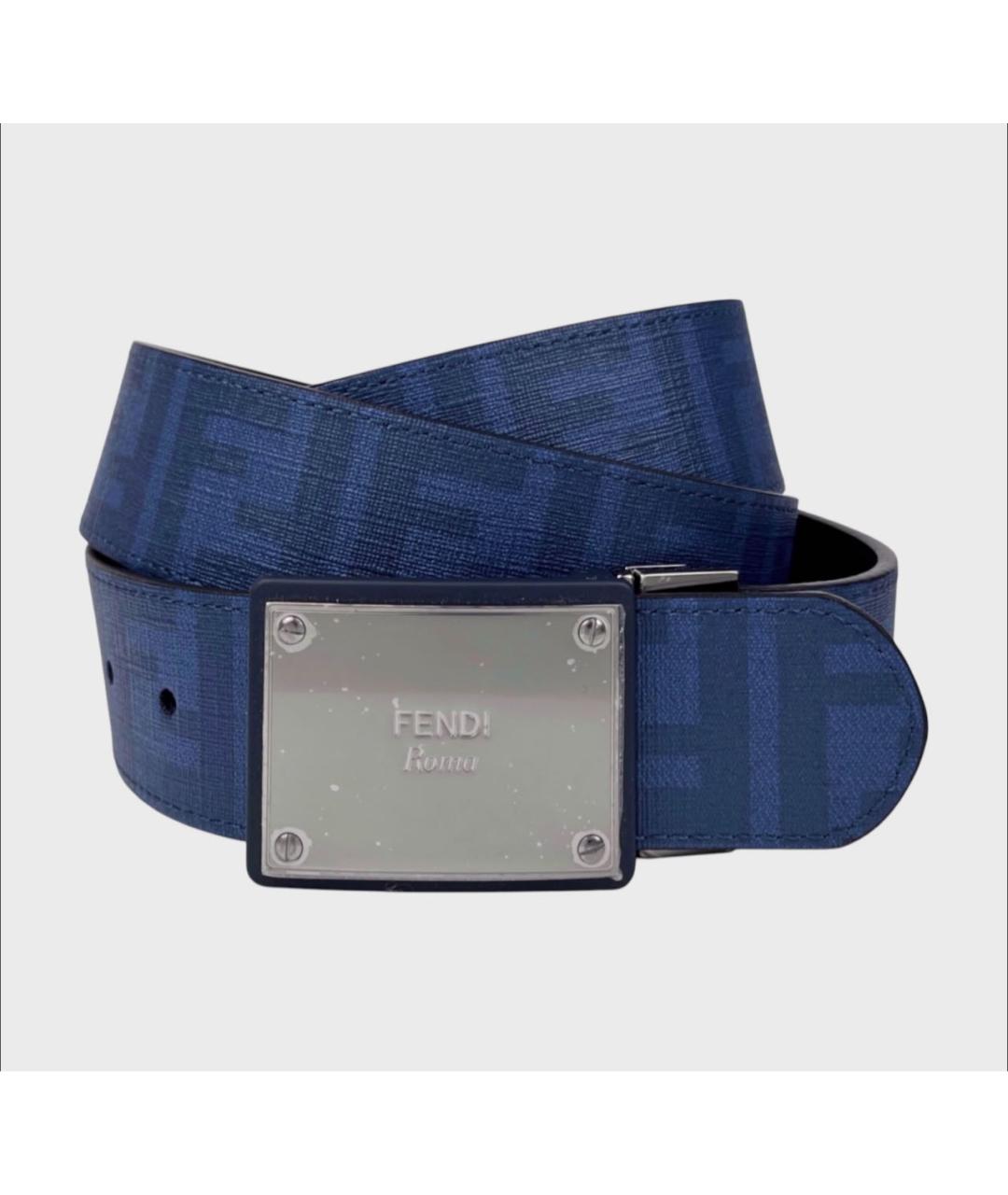 FENDI Темно-синий кожаный ремень, фото 8