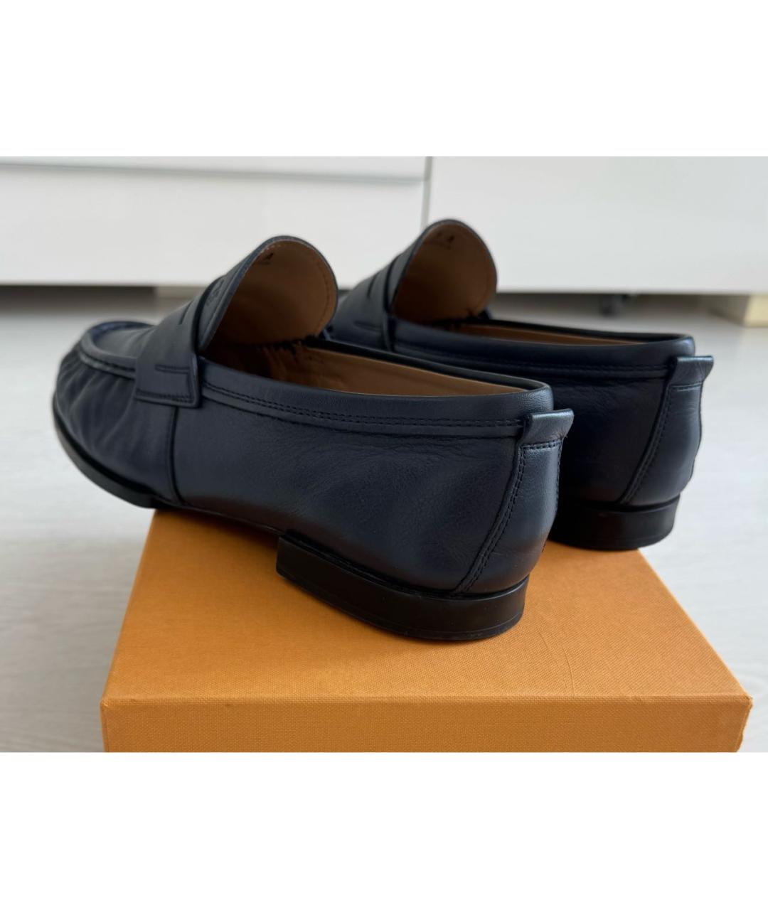 TOD'S Темно-синие кожаные лоферы, фото 5