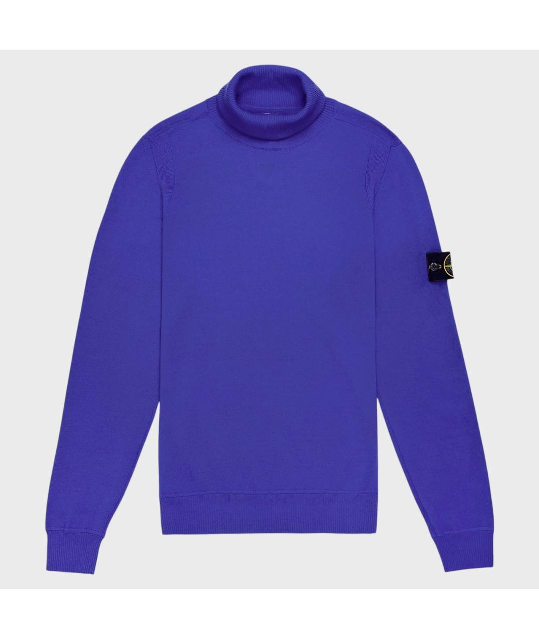STONE ISLAND Синяя шерстяная водолазка, фото 7