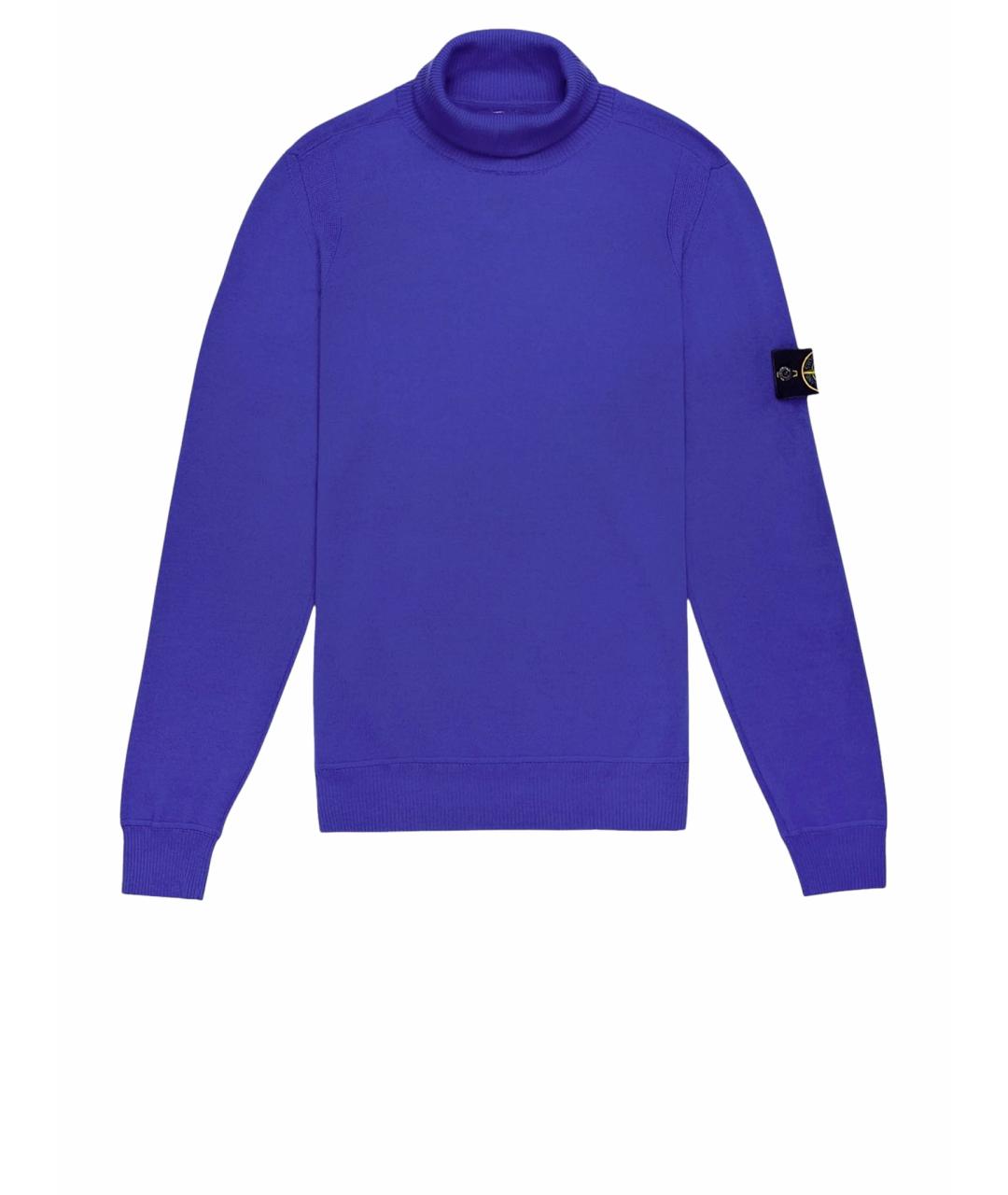 STONE ISLAND Синяя шерстяная водолазка, фото 1
