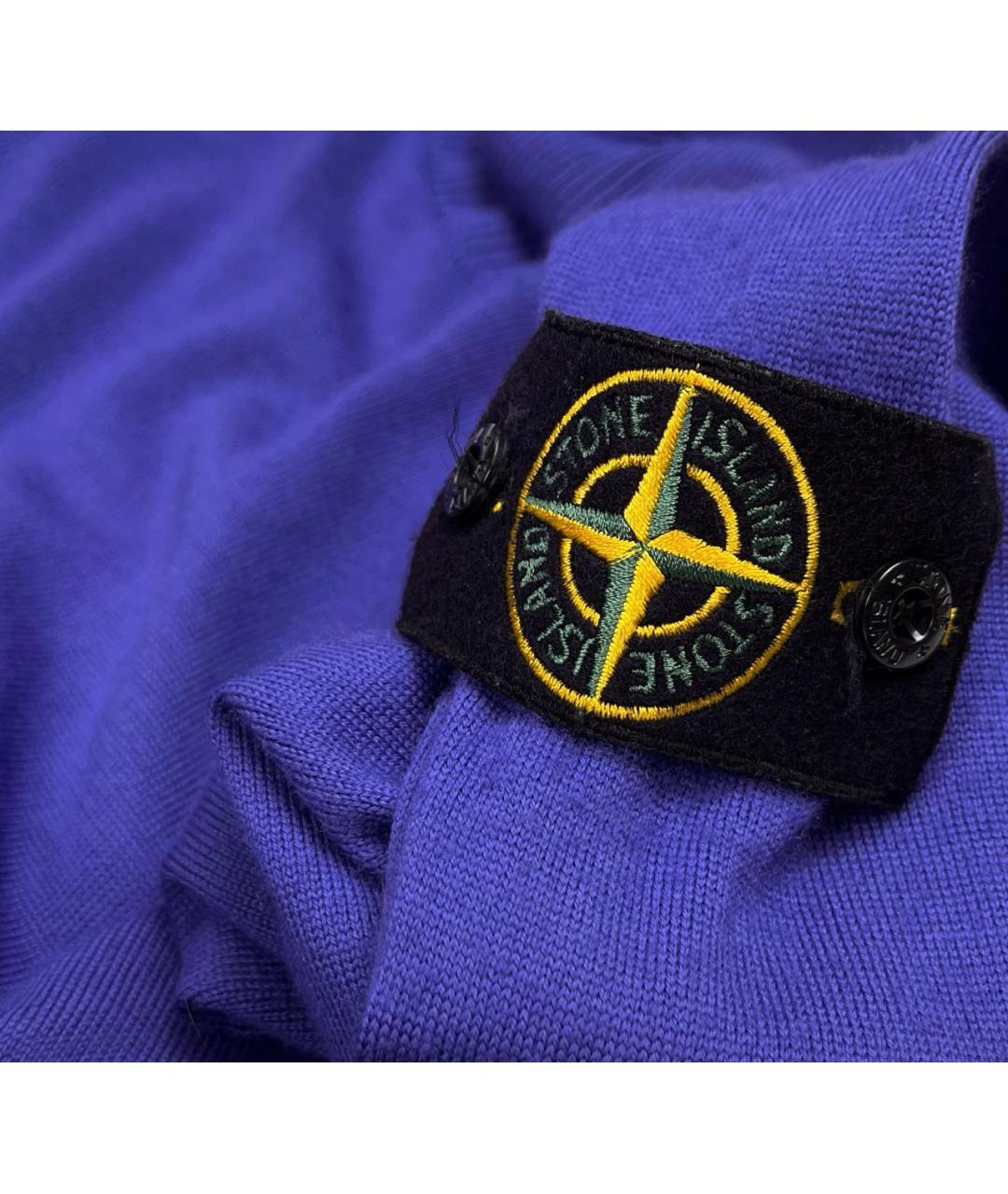 STONE ISLAND Синяя шерстяная водолазка, фото 3
