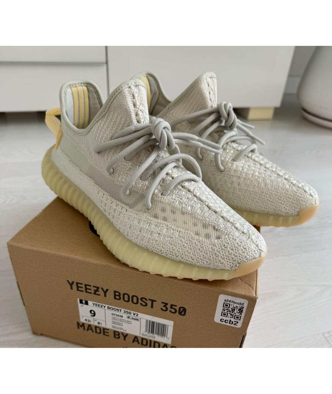 ADIDAS YEEZY Белые низкие кроссовки / кеды, фото 9