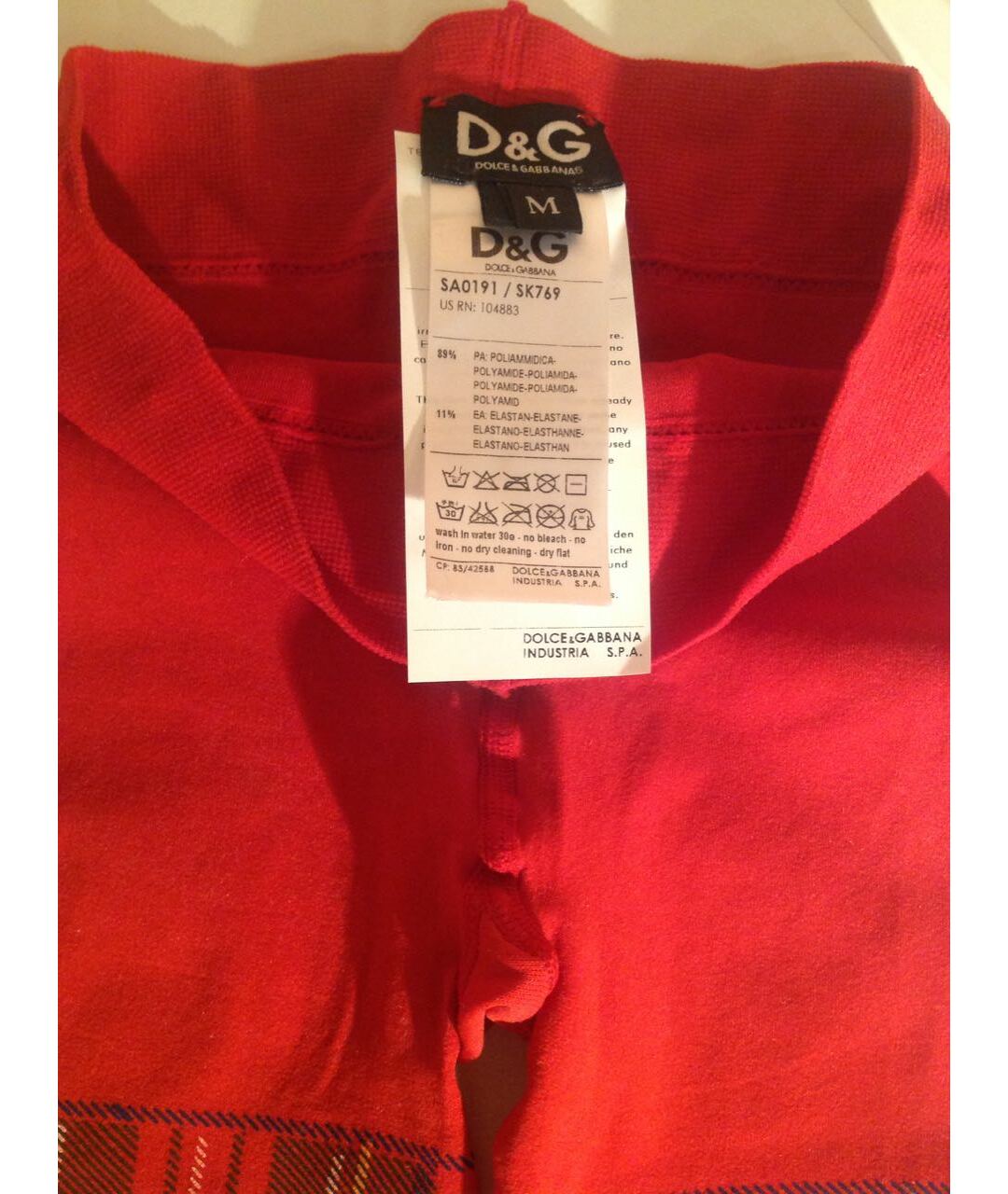 DOLCE&GABBANA Красные полиэстеровые брюки узкие, фото 3