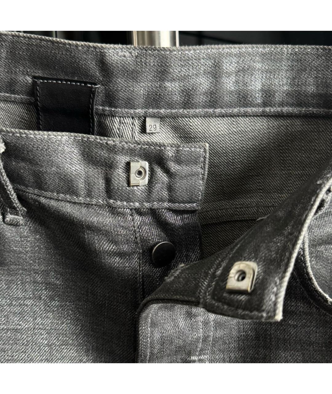 DIOR HOMME Серебряные хлопковые джинсы скинни, фото 8