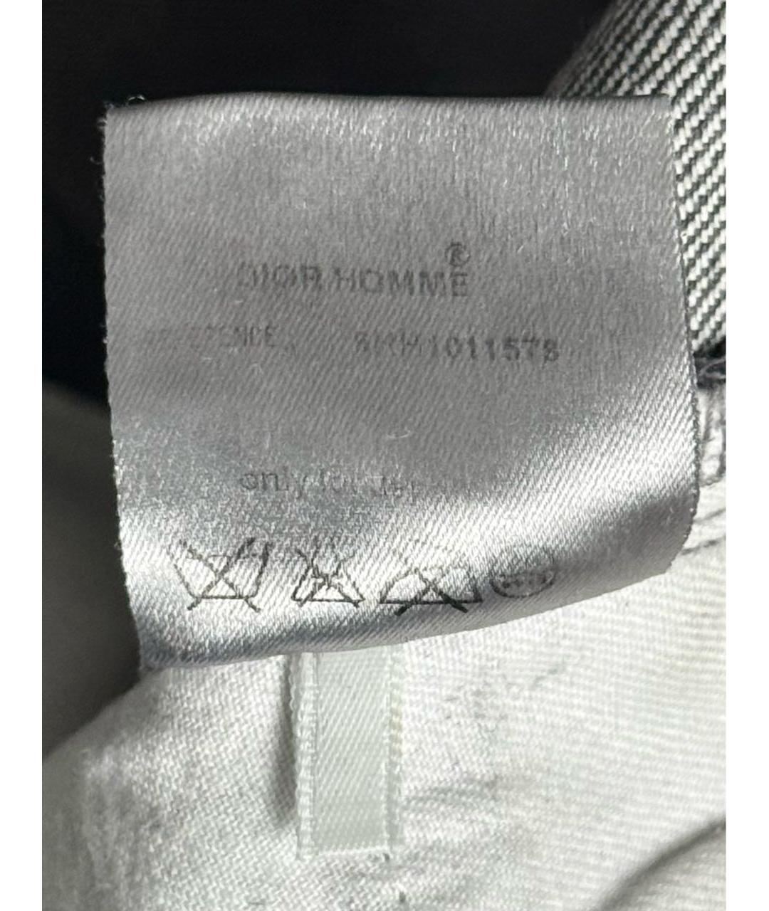DIOR HOMME Серебряные хлопковые джинсы скинни, фото 7