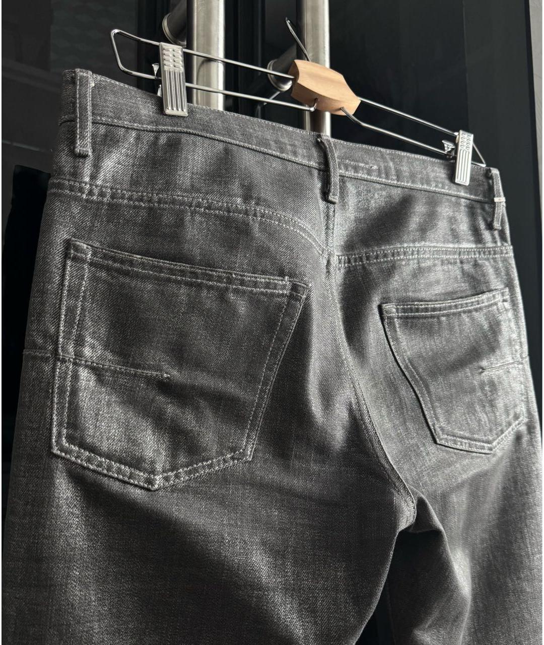 DIOR HOMME Серебряные хлопковые джинсы скинни, фото 4