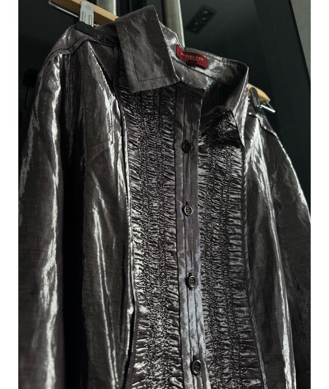 BURBERRY Серебряная хлопковая блузы, фото 3