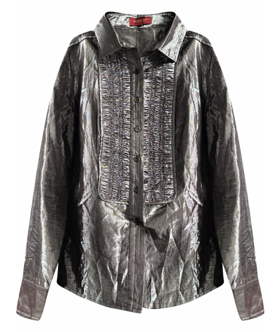 BURBERRY Серебряная хлопковая блузы, фото 1