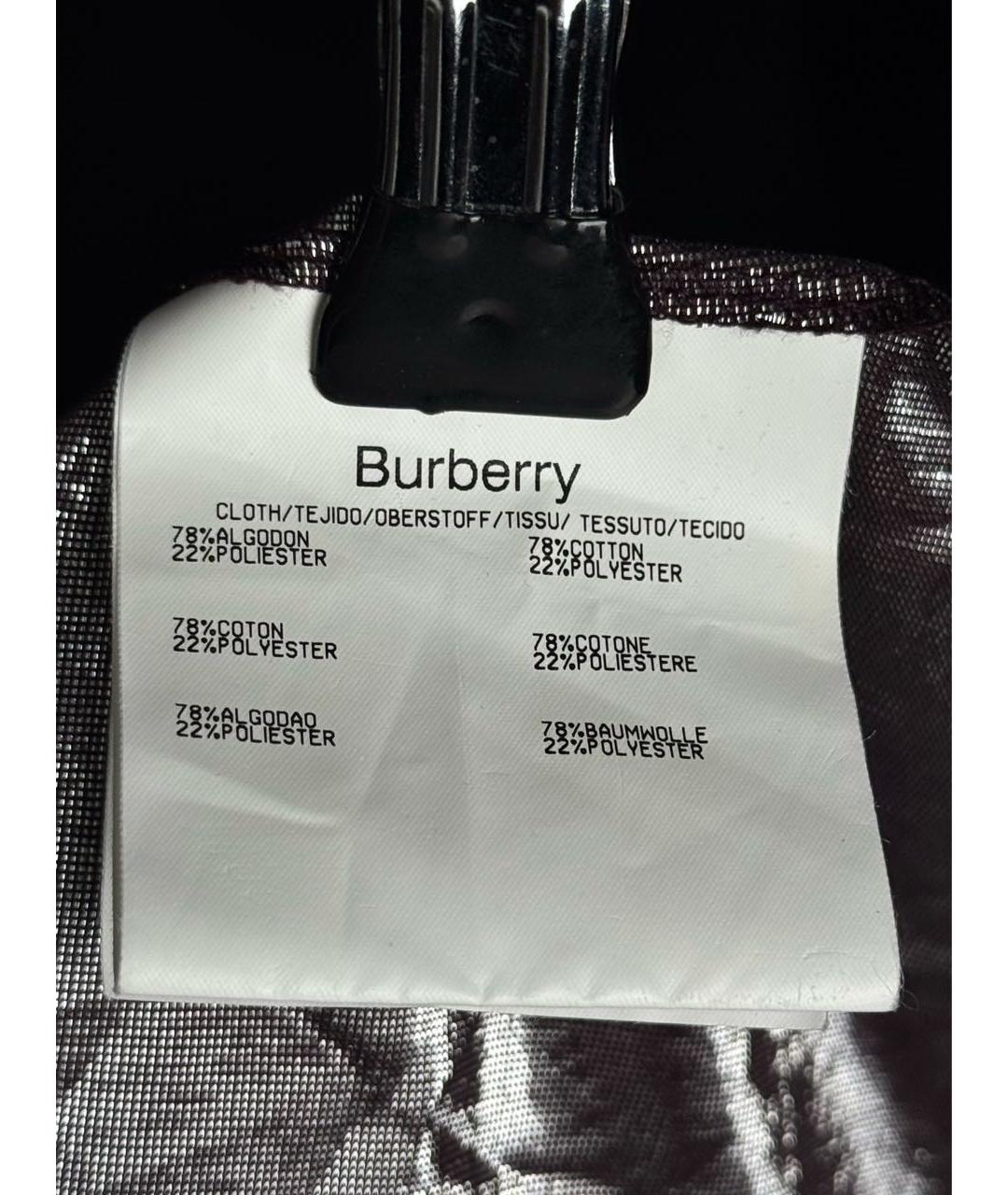 BURBERRY Серебряная хлопковая блузы, фото 5