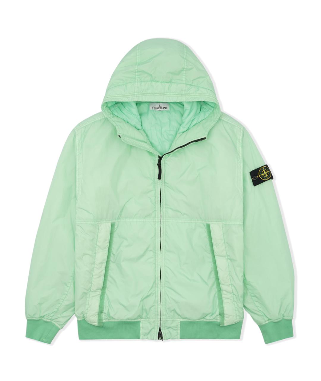 STONE ISLAND Салатовая полиамидовая куртка, фото 1