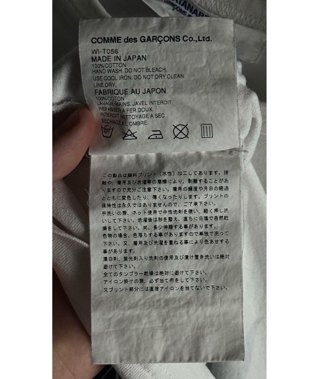 COMME DES GARÇONS Белая хлопковая футболка, фото 8