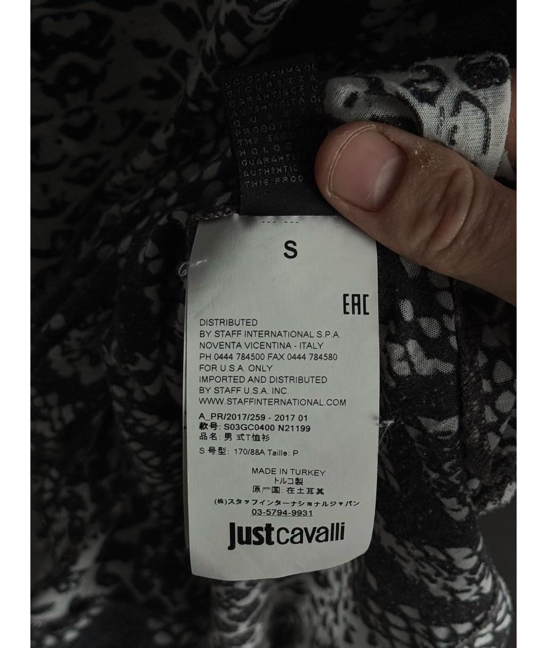 JUST CAVALLI Черная хлопковая футболка, фото 5