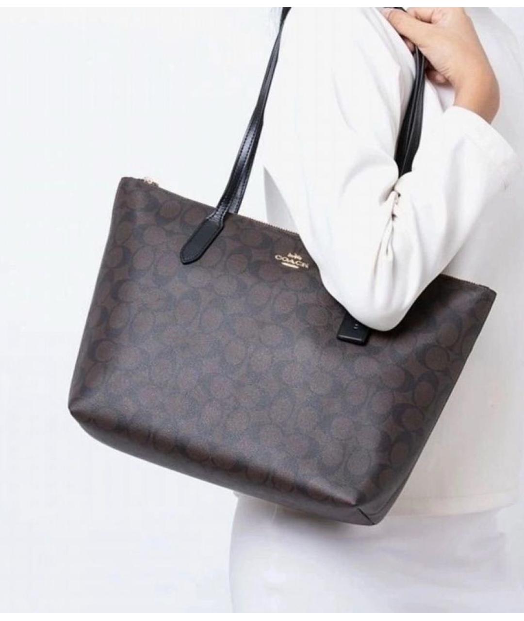 COACH Коричневая сумка тоут, фото 4