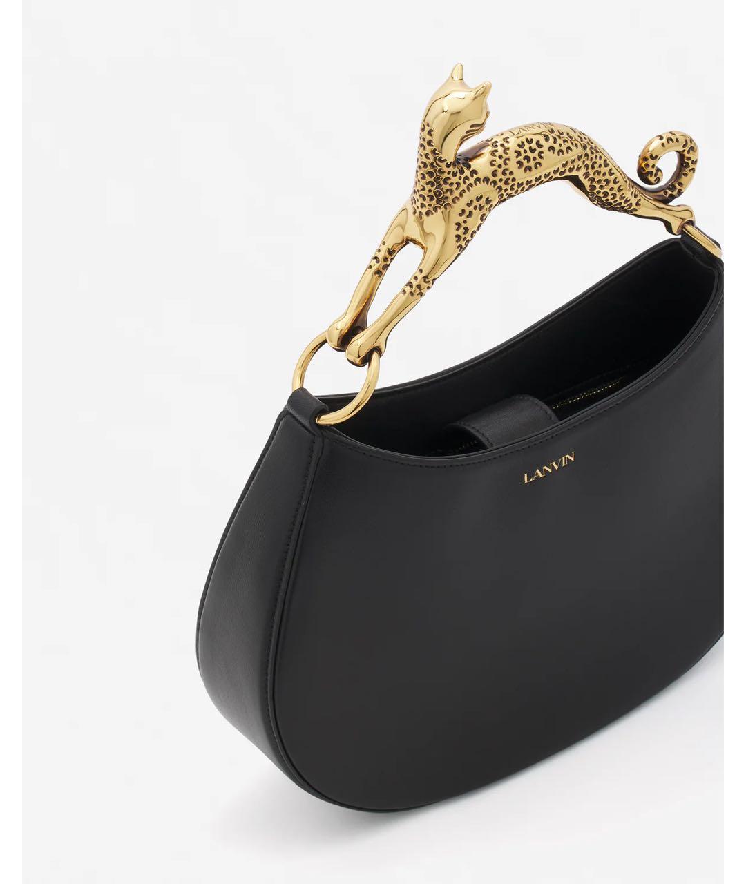 LANVIN Черная кожаная сумка с короткими ручками, фото 4