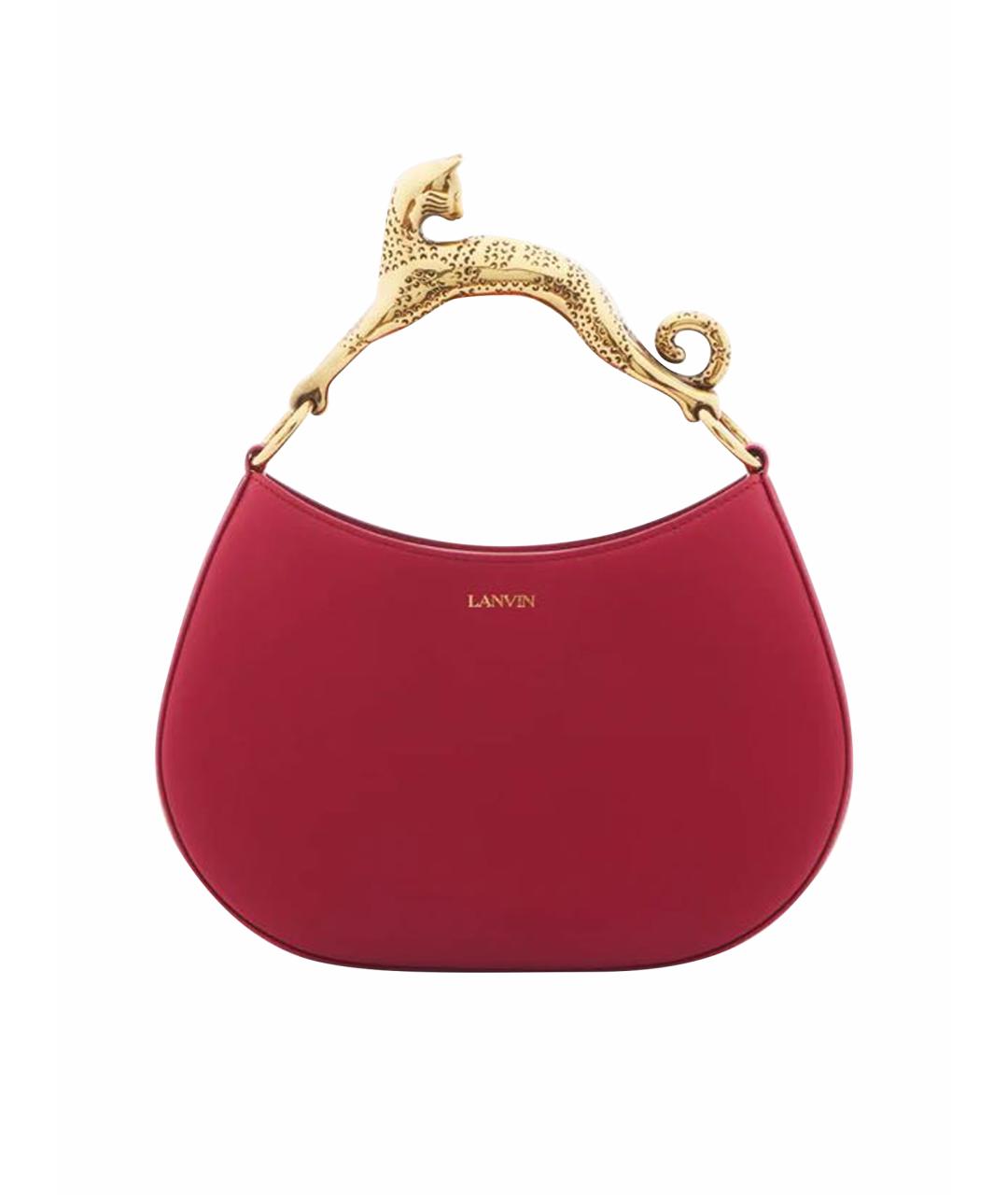 LANVIN Бордовая кожаная сумка с короткими ручками, фото 1