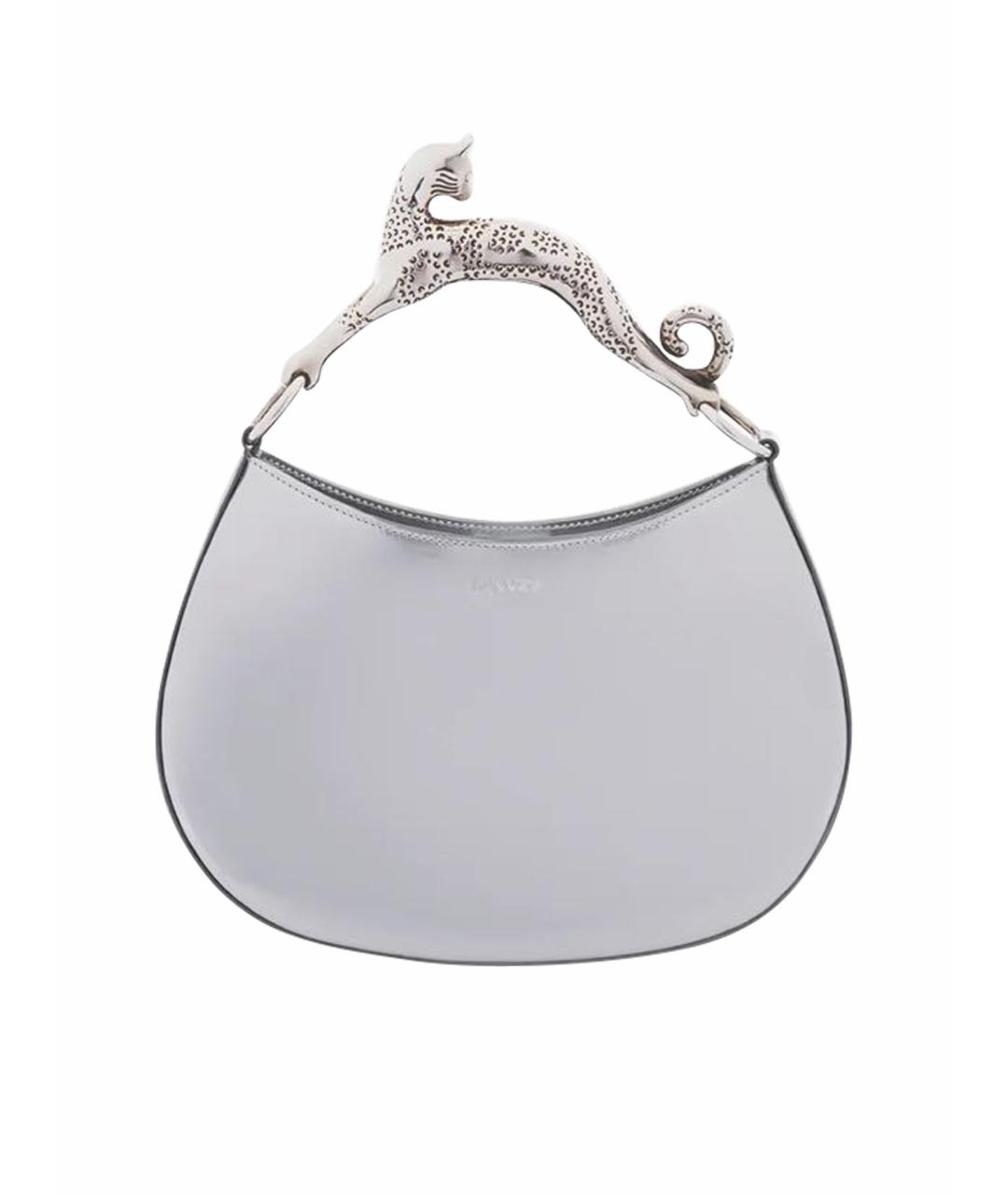 LANVIN Серебряная кожаная сумка с короткими ручками, фото 1