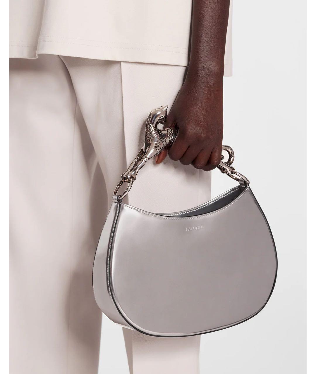 LANVIN Серебряная кожаная сумка с короткими ручками, фото 2